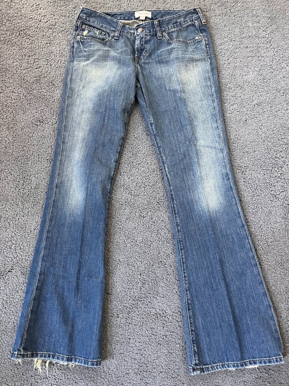 VINTAGE Y2K ABERCROMBIE & FITCH LOW RISE BOOT CUT FLARE JEANS  6 LONG 34" INSEAM